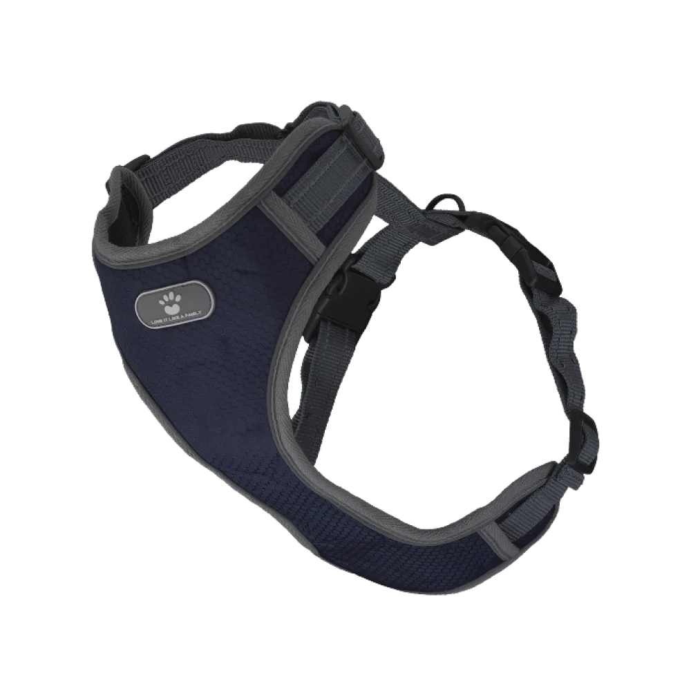 Шлея анатомічна світловідбивна AnimAll HL-8005-2 для собак, колір темно-синій, L 42-79 см